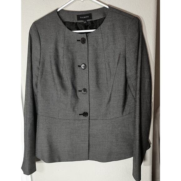 Talbots Womens Blazer Jacket Brown Taupe Four Button Career Sz 6 - Picture 1 of 9